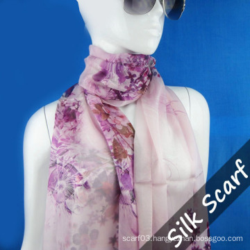 Screen Printing Silk Scarf for Lady